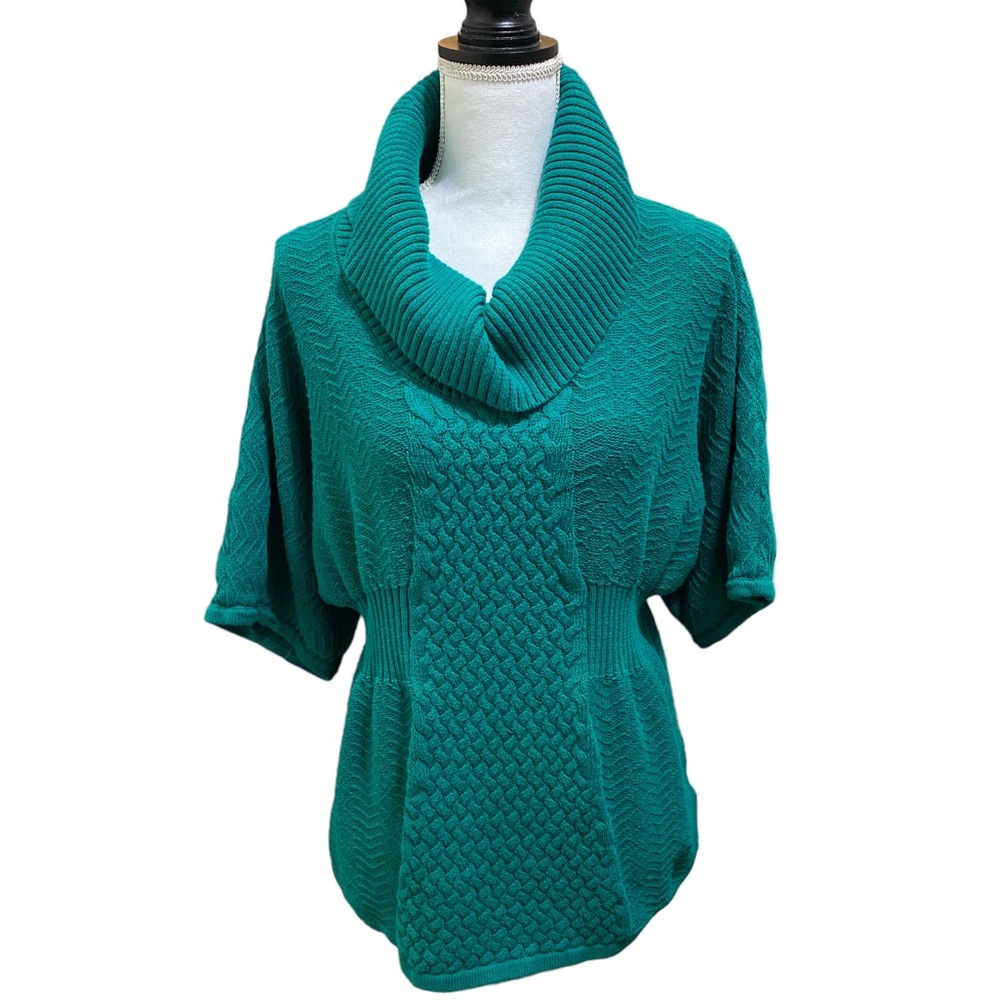 Style&Co Green  Dolman Chunky Knit Sweater